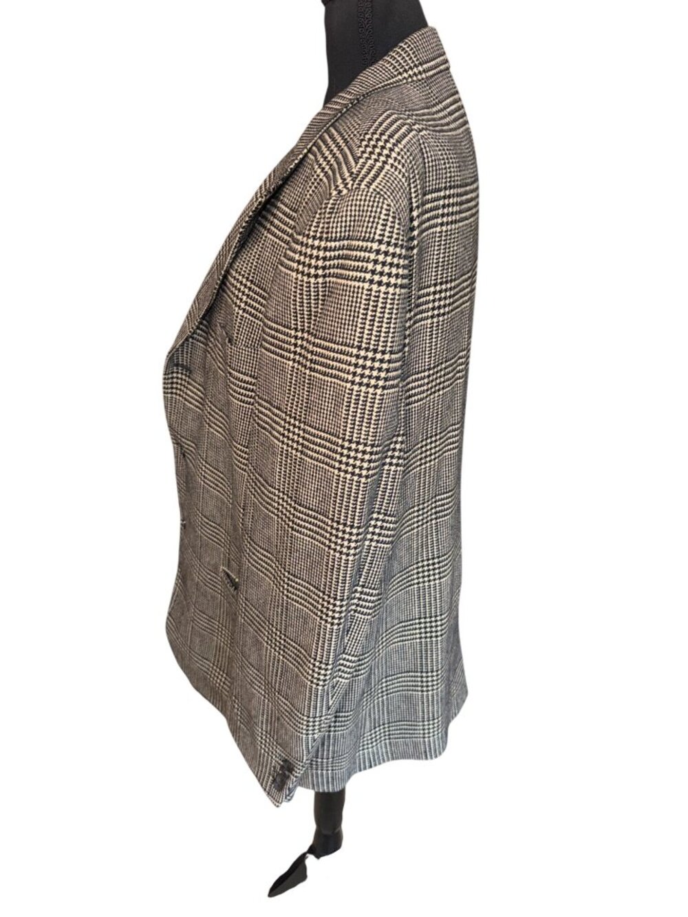Talbots Mens 44 Wool Cashmere Blend Houndstooth Plaid Blazer Jacket Sustainable - Picture 5 of 15